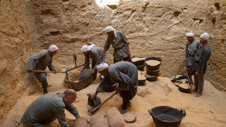 El sitio de depósito de material de momificación en Abusir